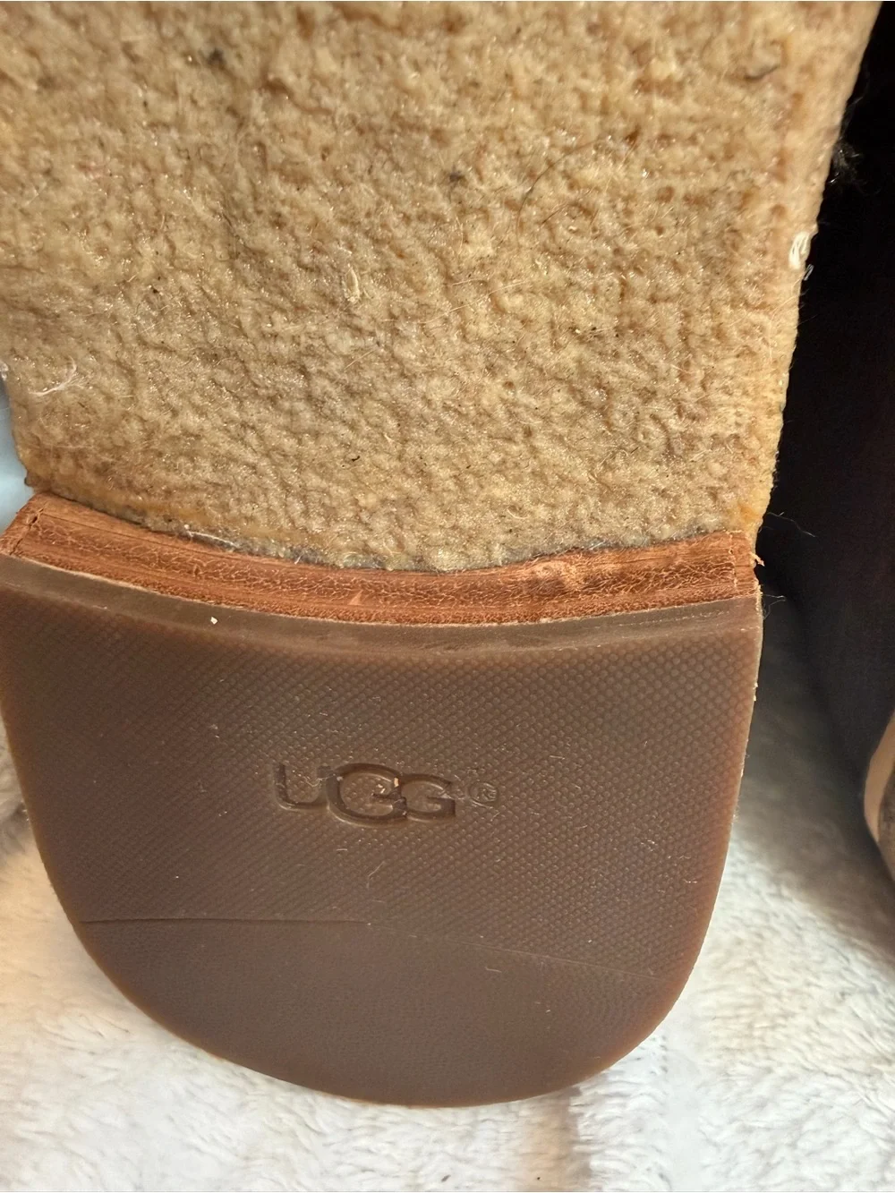 UGG Clementine Brown Leather Side Zip Ankle Boots Size 6